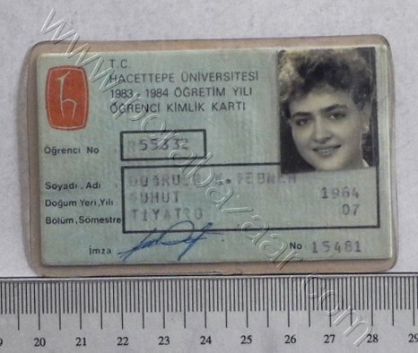 T.C Hacettepe Üniversitesi 1983-1984 Ders yılı Öğrenci Kimlik kartı