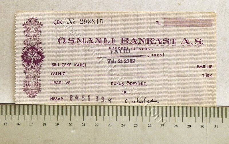 Osmanlı Bankası, Çek